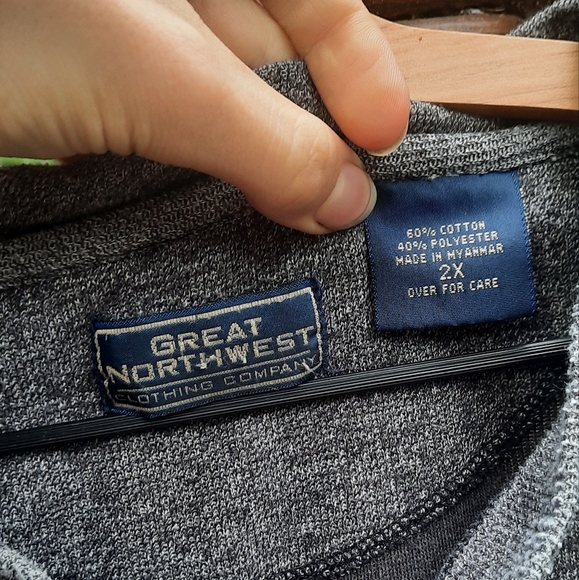 🍀3/15 Great Northwest Long Sleeve Vintage 90s Shirt - Picture 3 of 5